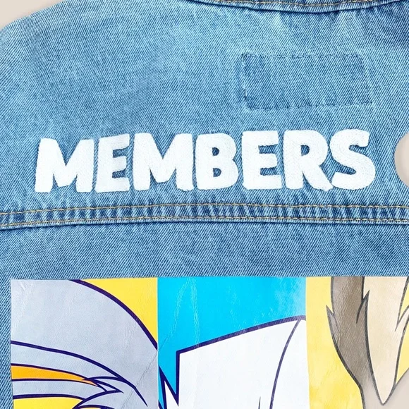 Members Only New Space Jam Looney Tunes Denim Jacket Graphic Print Nostalgic M - Picture 10 of 16